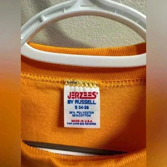 NEW | Vintage 80s Jerzee by Russell Single Stitch T-Shirt | Mustard | Size S - Picture 3 of 6